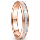 Кольцо из карбида вольфрама с имитацией метеорита 4 мм из розового золота для мужчин и женщин, модные свадебные кольца
