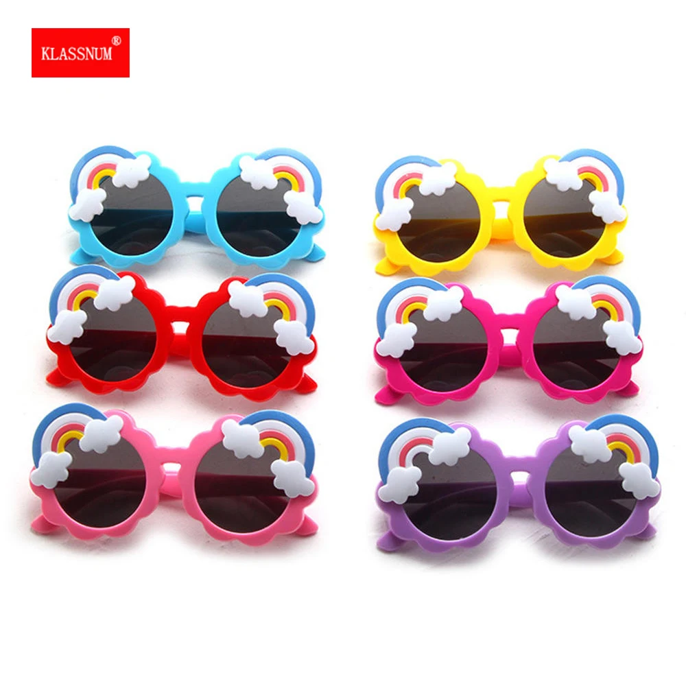 

1PCs Kids Rainbow Round Frame Sunglasses Baby Girl Boy Goggles Toy Children Cartoon Glasses Outdoor Summer Beach Holiday Eyewear