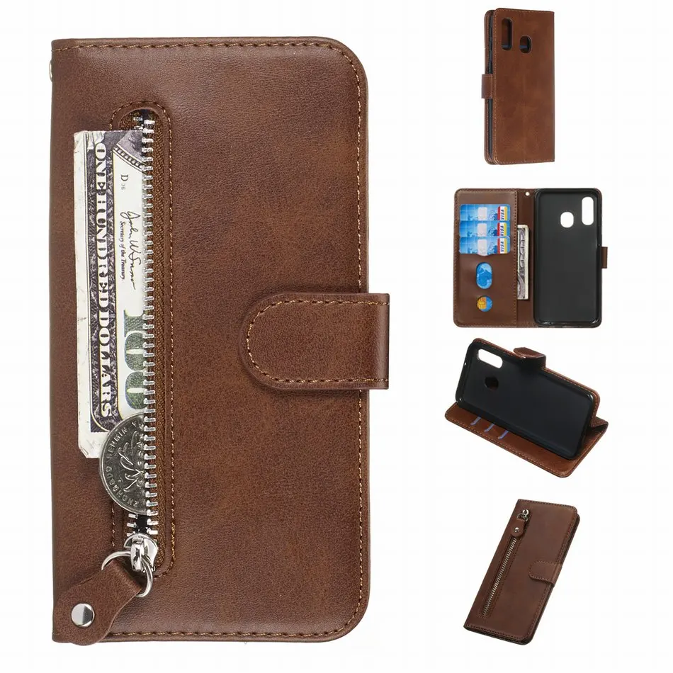 Plain Wallet Cover For Bags LG Stylo 4 5 Q8 G8 ThinQ K40 K12 Card Slot Couqe Man Leather Phone Case Zipper Flip Funda DP27H