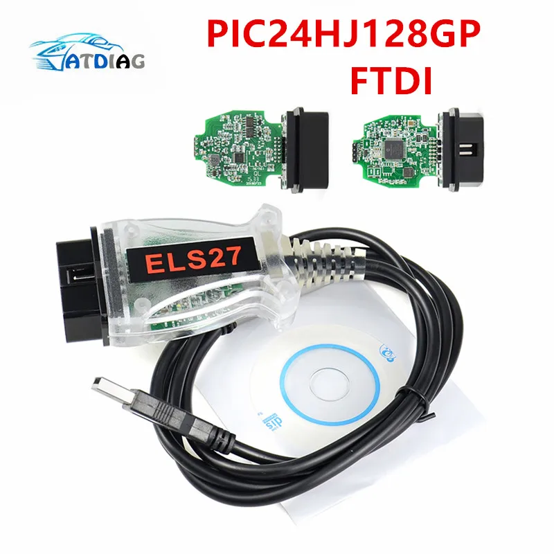Новейший V2.3.8 ELS27 FORScan зеленая печатная плата PIC24HJ128GP + FTDI микрочип многоязычная