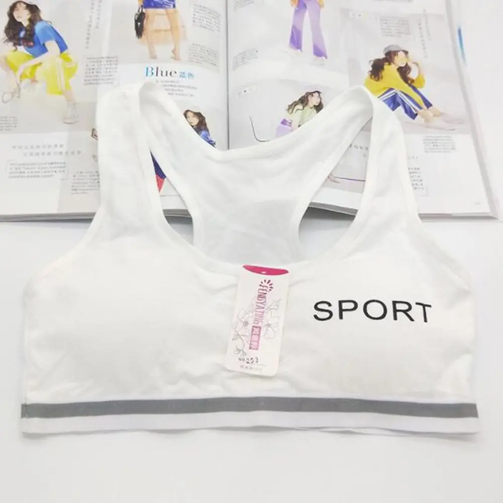 Бюстгальтер для спорта с принтом букв, милые детские трусы, нижнее белье для бега, безшовный топ.