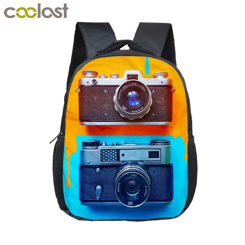 funny camera printing mini backpack kids kindergarten bag children school bags boys girls toddler backpacks baby diaper bags free global shipping