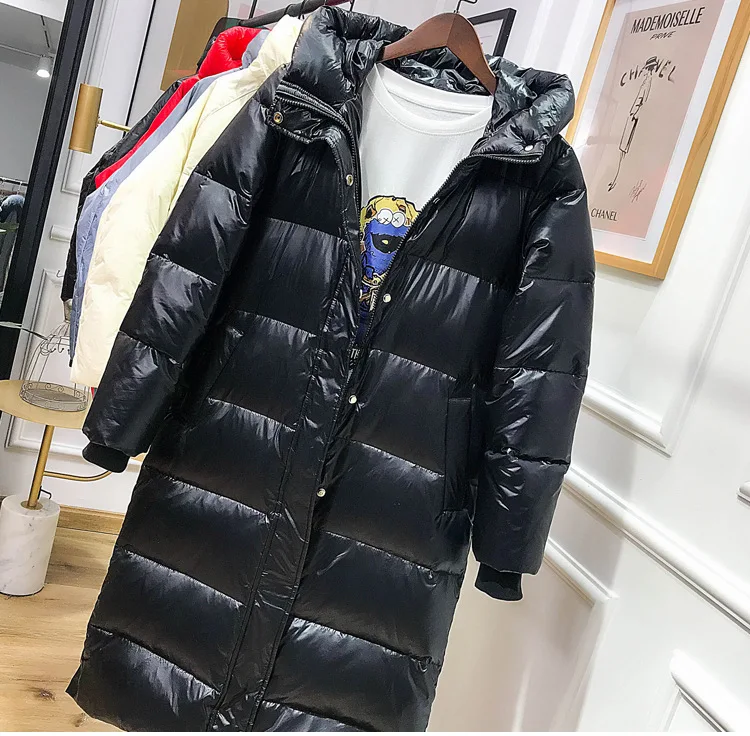 TopFurMall) зимние женские парки пуховики куртки с капюшоном Дамская Длинная Верхняя одежда Пальто LF9187