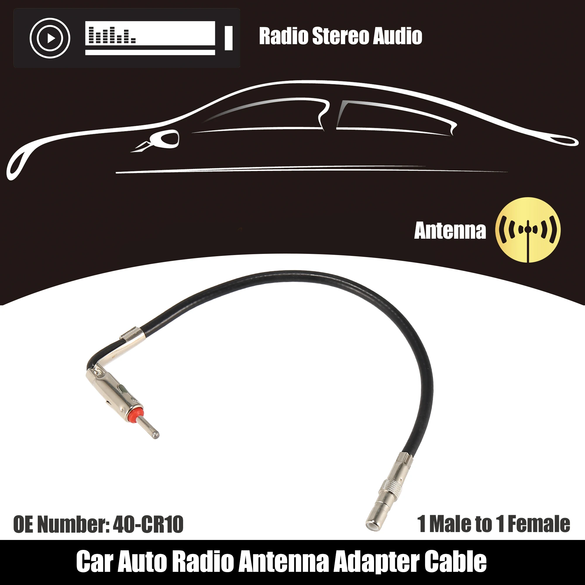 Автомобильная радиоантенна Uxcell адаптер штырь-гнездо Прямоугольный штекер
