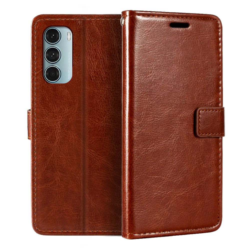 

Case For Motorola Moto G200 5G Wallet Premium PU Leather Magnetic Flip Case Cover With Card Holder And Kickstand