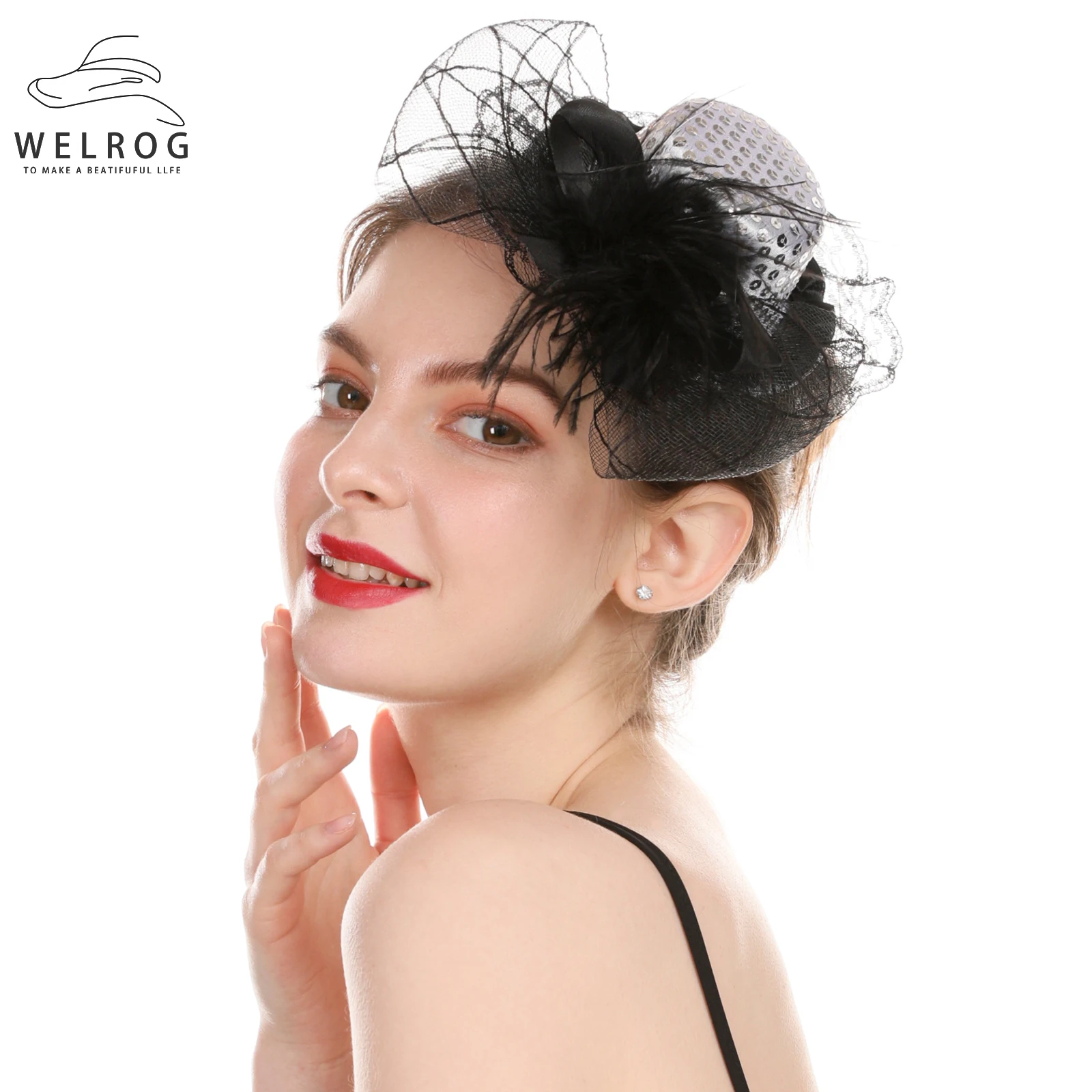 WELROG/женские вечерние блестящие кружевные заколки для волос Женская