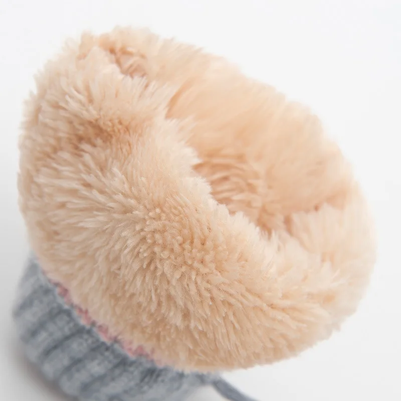 Детские перчатки для девочек зимние теплые варежки шерстяные вязаные с круглым