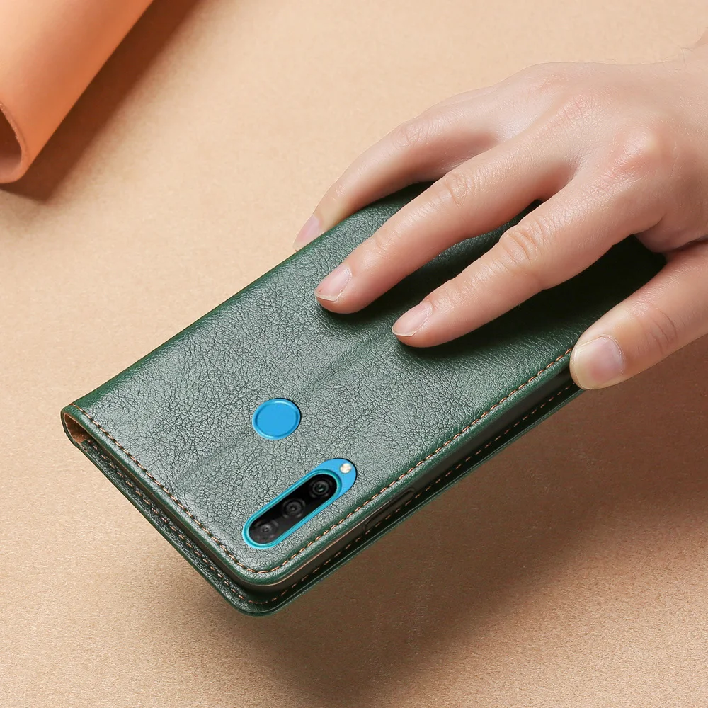 Магнитный чехол для Huawei P30 Lite кожаный книжка из ТПУ Nova 4E кошелек телефона honor 20