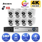 H.265 8 каналов 4K Ultra HD система видеонаблюдения NVR 5 Мп комплект камер безопасности с ночным видением купольная камера видеонаблюдения с двухсторонним аудио камера наблюдения