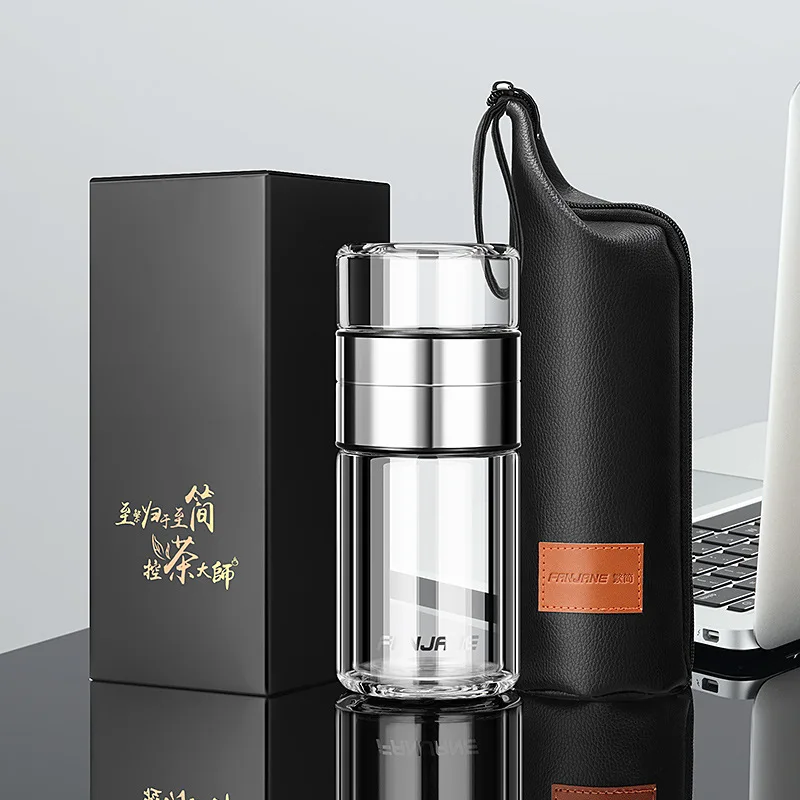 Новая стеклянная бутылка для воды и чая KAXIFEI небольшой стакан из нержавеющей