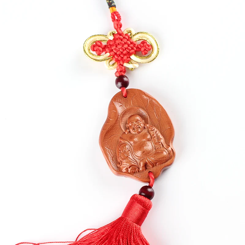

Classic Wooden Products Ethnic Jewelry Maitreya Buddhist Supplies Key Ring Decorative Accessories Car Hanging Ornaments Keychain