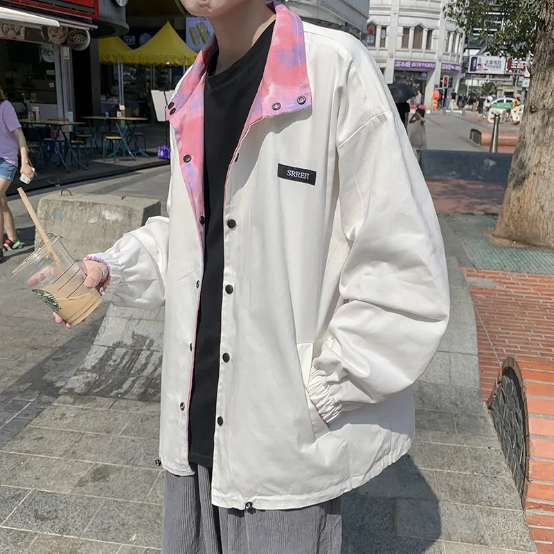 

Mens Fashion Tie Dye Jackets and Coats New Men's 2020 Autumn Wear on Both Sides Cargo Outdoors Casual Streetwear Men Clothing