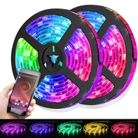 led strip lights rgb 5050 bluetooth application mode for party computer bedroom decoration luces luminous fita lamp diode shape