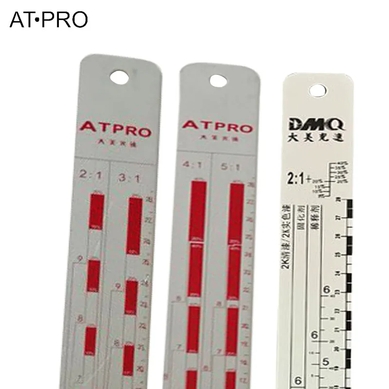 

ATPRO Automotive Paint Mixing Ruler Scale Paint Spray Tool Scale 2:1 and 1:1 Corrosion Resistant Aluminum Alloy Material