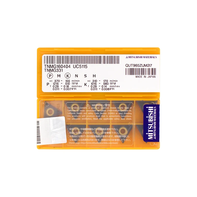 

Genuine TNMG160404 UC5115 Carbide Insert Lathe CNC Tools