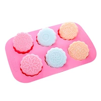6 holes soap making supplies flower diy handmade soap silicone mold soap silicone mold fondant tools cake decors candle mold