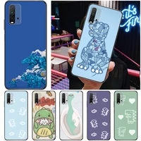 cute flowers funny couples dinosaur color painting phone case for xiaomi redmi 9 9t 9a 9c pro cases funda carcasa coque