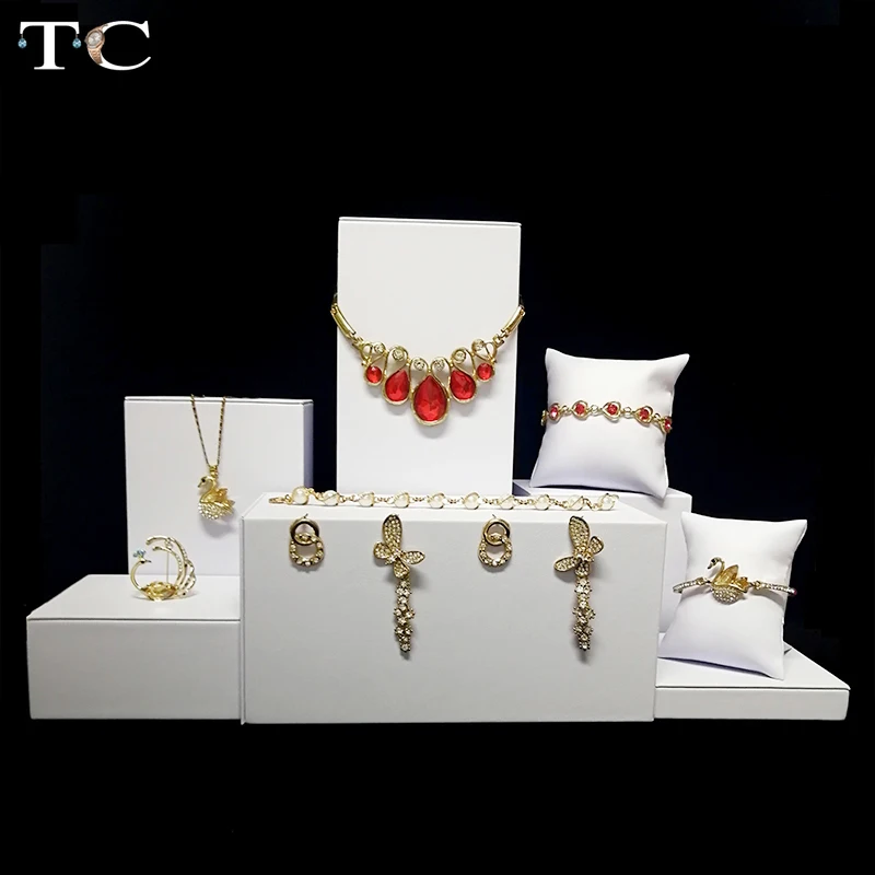 Подставка для ювелирных изделий держатель ожерелья белая искусственная кожа