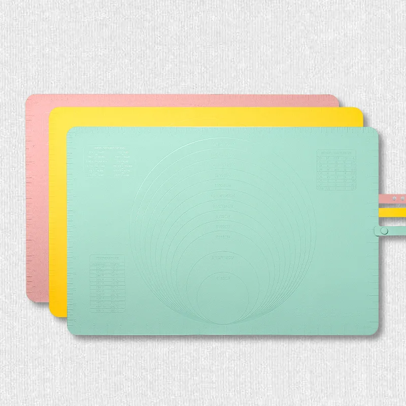 silicone kneading mat non stick baking with scale non slip with storage belt thickened large size baking mat kitchen gadgets free global shipping