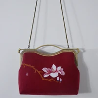2020 new high end shoulder bag handbag national style hand painted gold bag