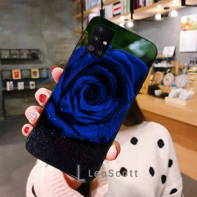 

Blue rose Phone Case For Samsung A50 A51 A71 A20E A20S S10 S20 S21 S30 Plus ultra 5G M11