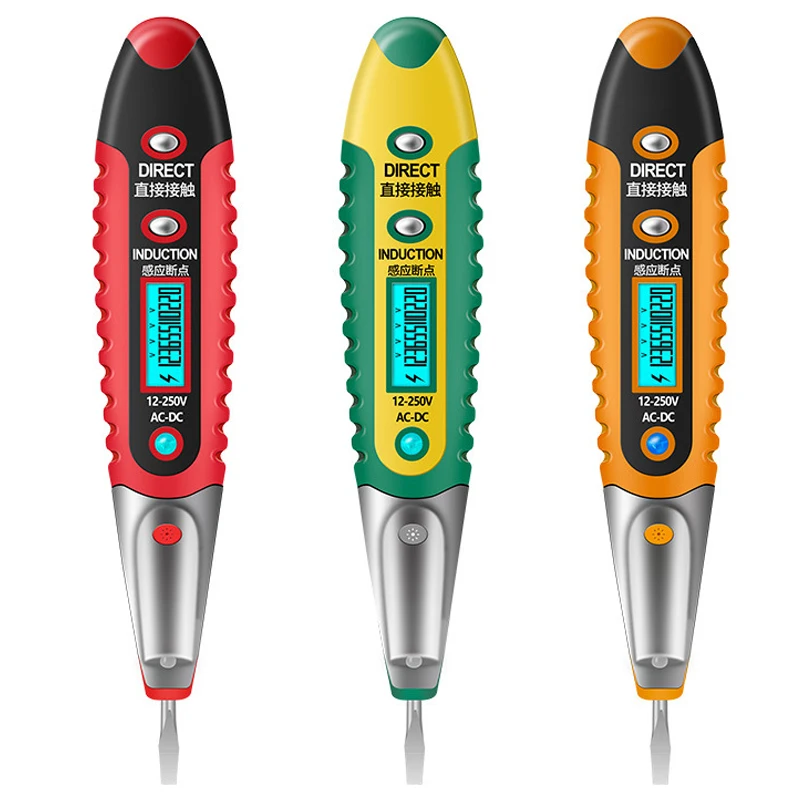 

Multi Digital Test Pencil LCD Display Voltage Detector Test Pen AC DC 12-250V Tester Electrical Screwdriver Electrician Tools