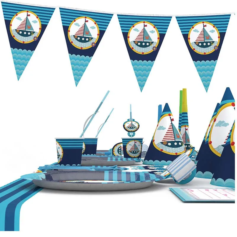 Одноразовая посуда на тему океана корабль аксессуары для свадебной вечеринки