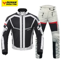 duhan motorcycle jacket men moto pants motocross elbow protective gear mesh fabric waterproof mountain bike cycling summer