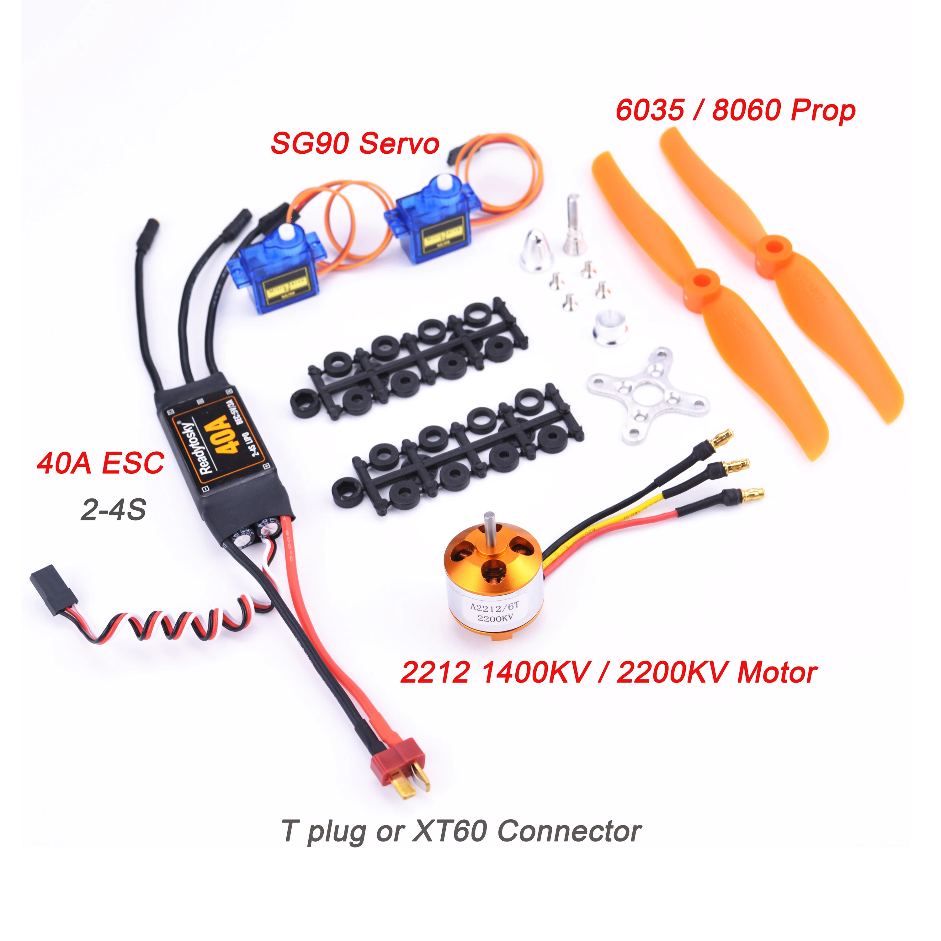 A2212 2212 1400KV / 2200KV бесщеточный двигатель 40A ESC 6035 8060 Propeller SG90 9G Micro Servo для