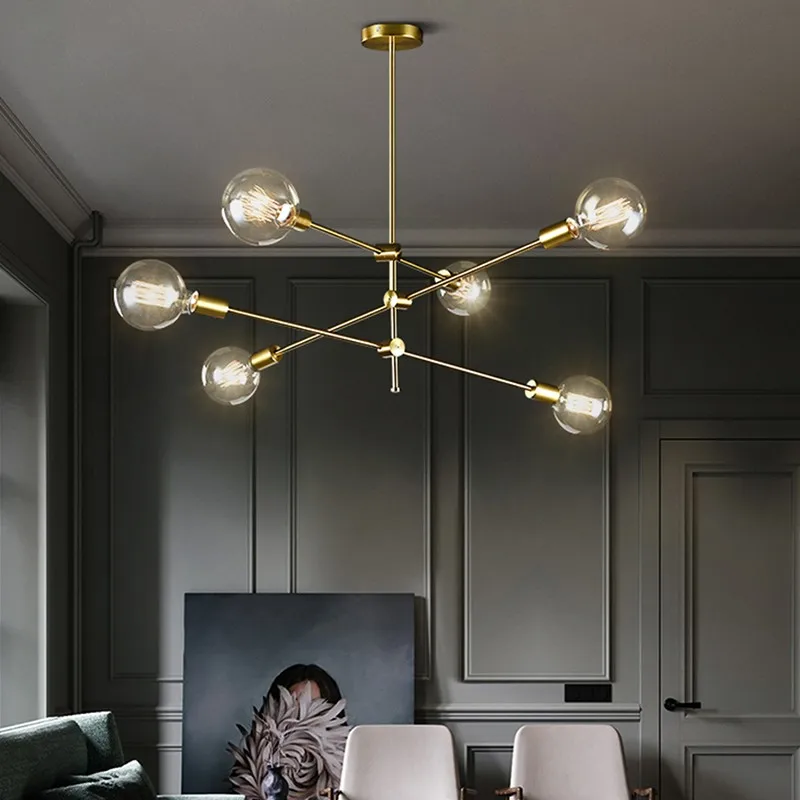 

Nordic LED Chandelier Long Pole Design Ceiling Pedant Lamps Art Decor Hanging Lamp Bar Dining Kitchen Living Room Pendant Light