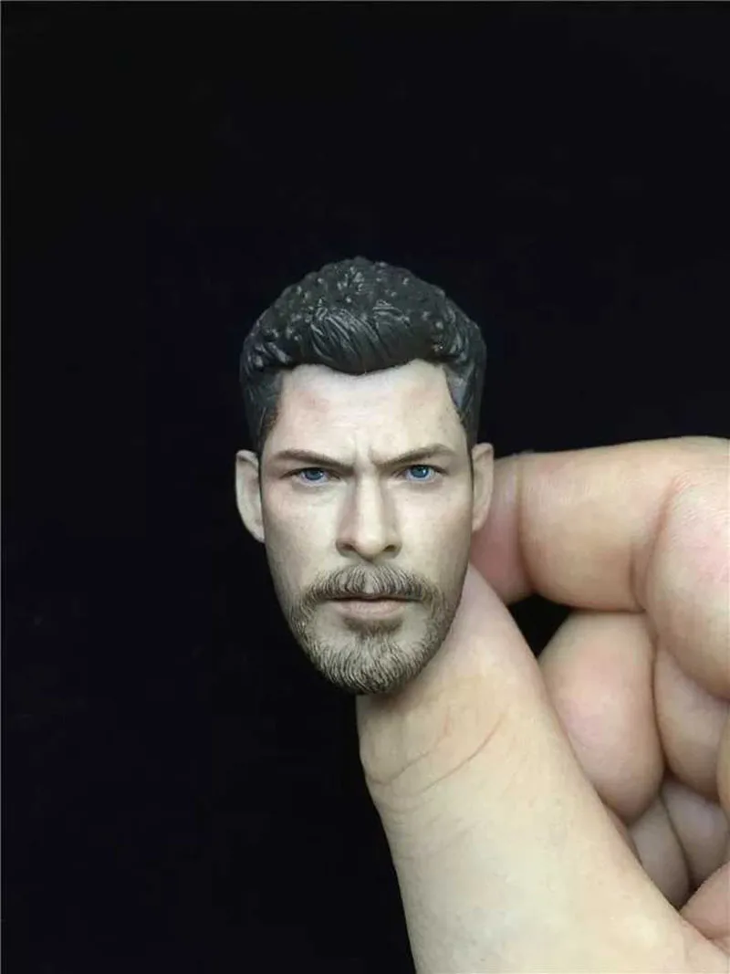 

1/6 Scale Chris Hemsworth Head Sculpt Male Head Carved Model Fit 12" Man Action figure Body