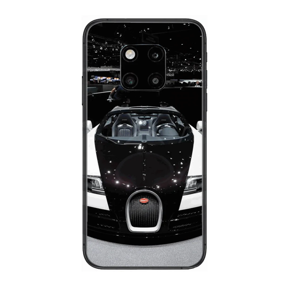 

Famous car Custom made Bugatti Phone Case For Huawei mate 30 10 20 40 Lite Smart Z Pro Black Etui 3D Coque Painting Hoesjes