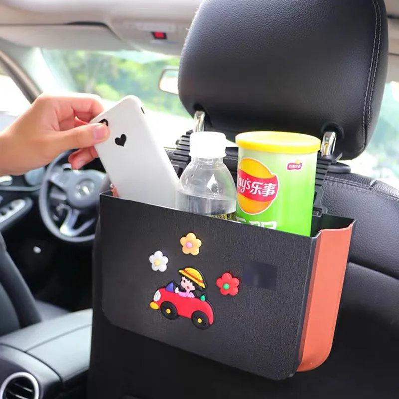 

Car Accessories Seat Storage Box Car Trash Can Car Seat Back to Back Organizer Storage Bag Pocket Interior Supplies Foldable