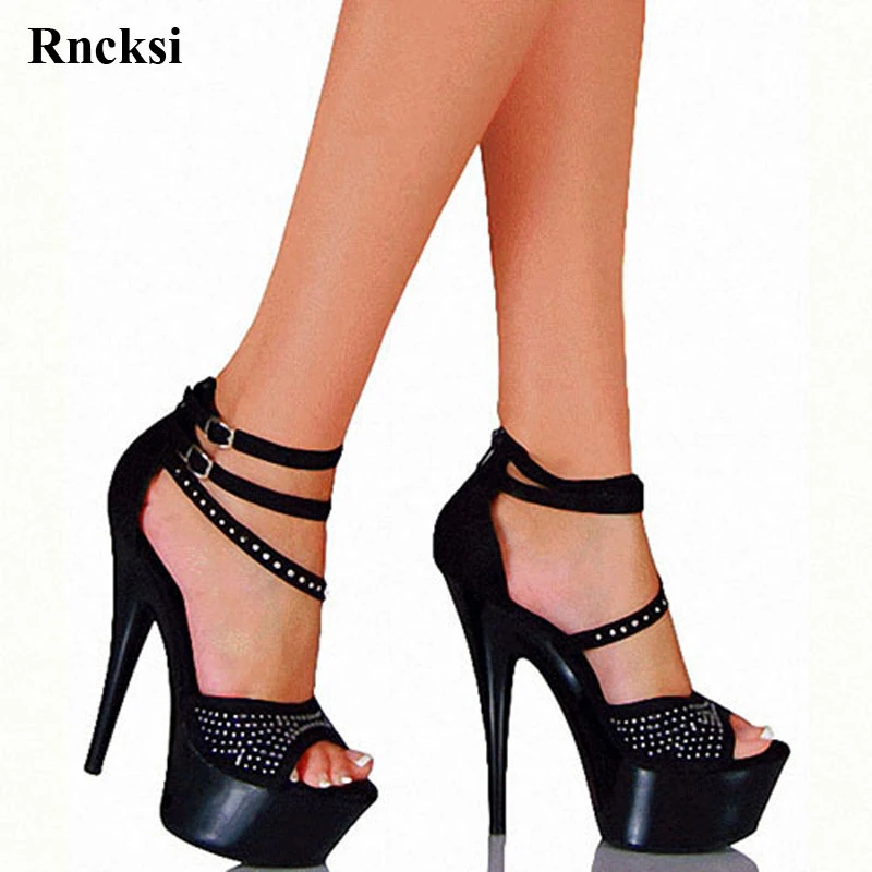 

Rncksi New Pop Women Sexy Shoes 15cm High Heel Pole Dance Platforms Star Model Sandals Night Club Party Wedding Dress Sandals