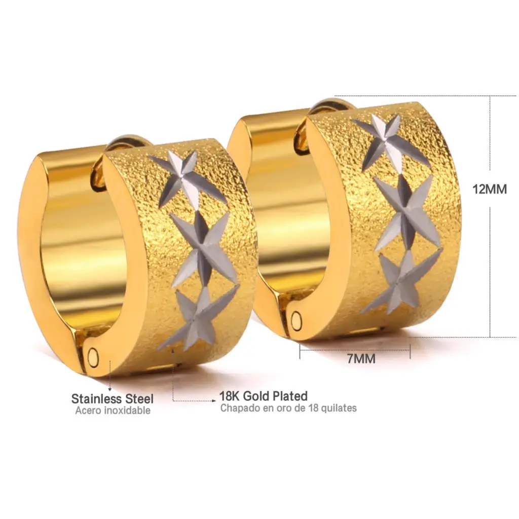 

LUXUKISSKIDS 12pairs/lot New Gold Color 316L Stainless Steel Hoop Earrings For Woman Party Jewelry Accessories Wholesale Aretes