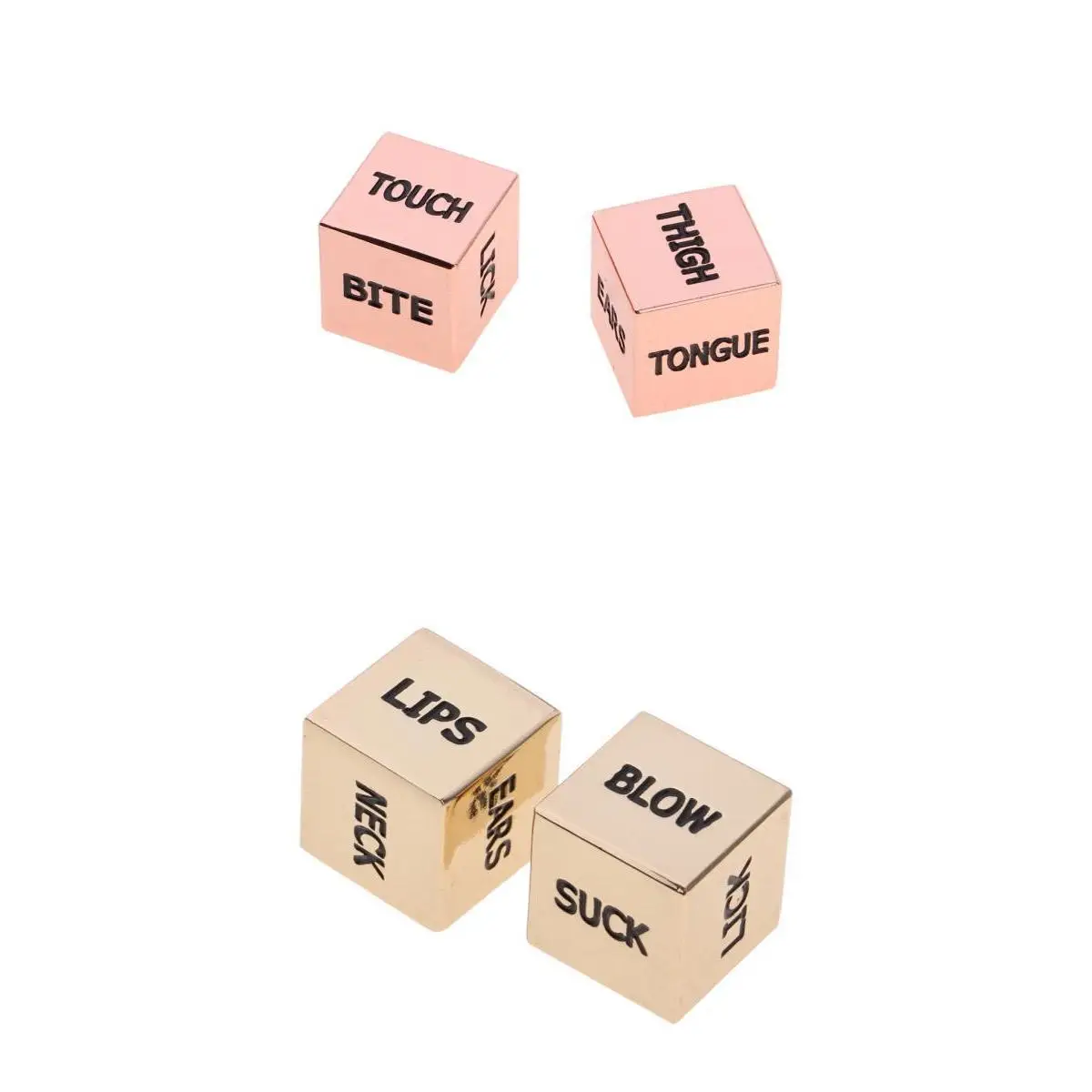 

Metal Adult Love Fun Dices Set Of 4 Erotic Spice Dice 16mm For Foreplay Game