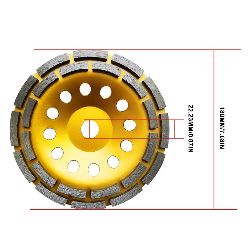 

Double Row Diamond Cup Grinding Wheel Gold For Angle Grinder Polishing Cleaning Stone Cement Marble Rock Granite Concrete