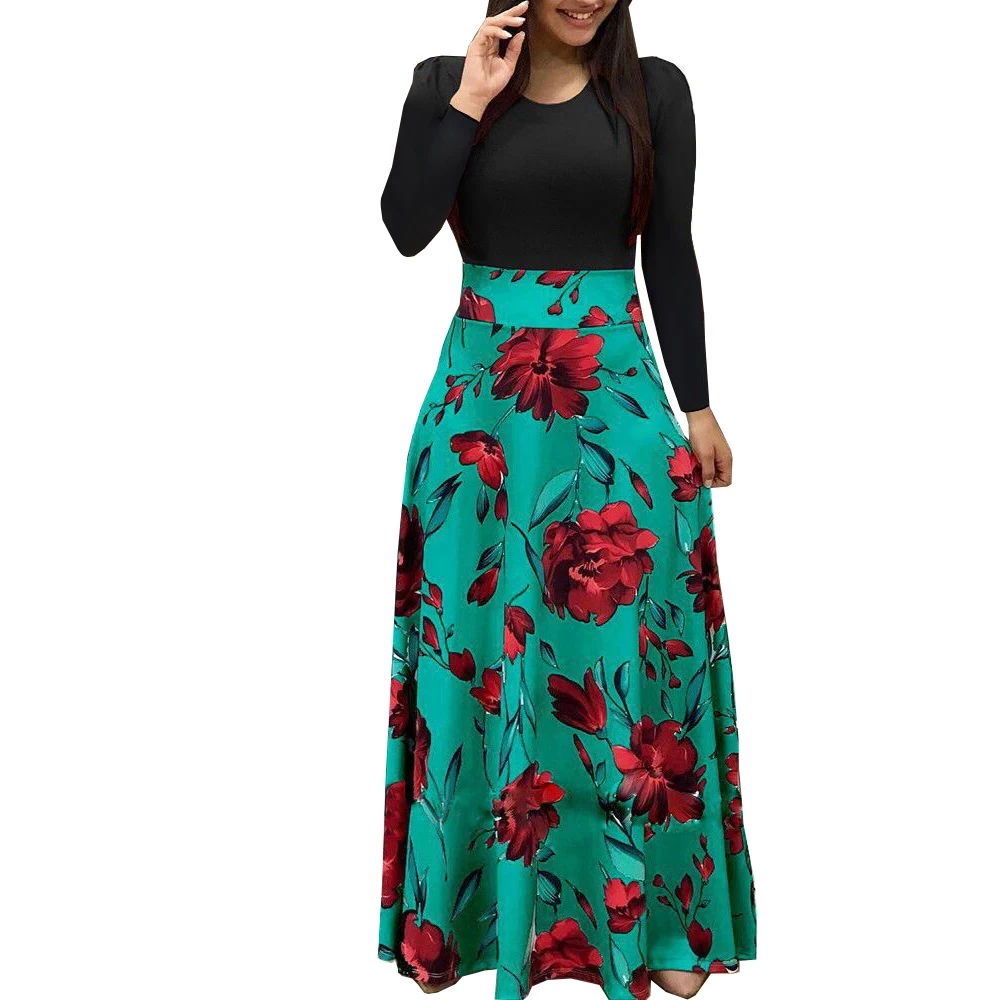 Style 2 Turquoise Повседневное летнее платье макси с богемным принтом размера плюс, женское платье в стиле бохо, Элегантное Длинное пляжное платье 5XL - Цвет: Style 2 Turquoise