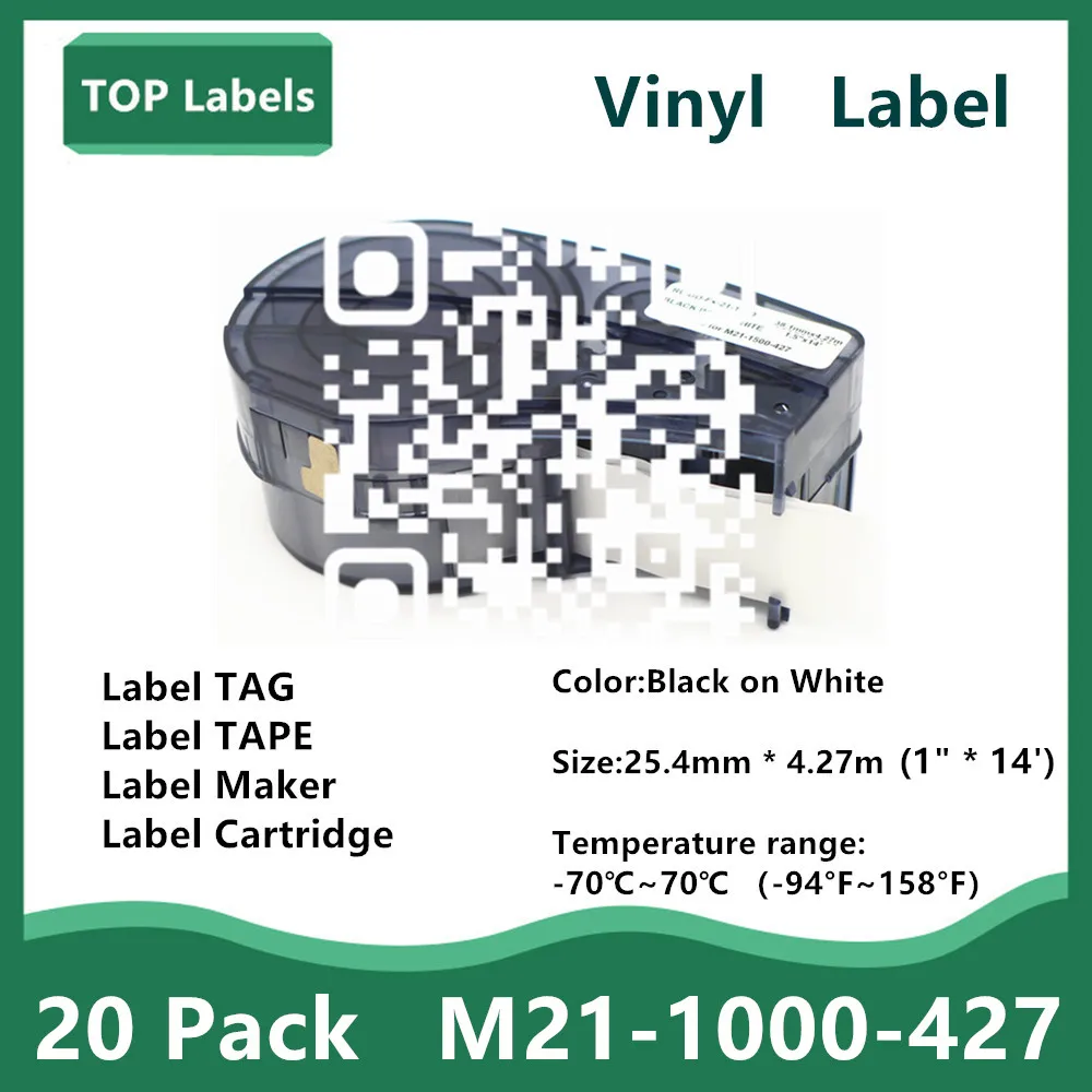 

20 Pack High Label M21 1000 427 Labels TAPE BMP21-PLUS BMP21-LAB Printer Control Panels,Electrical Panels,Datacom TAG 1" * 14‘’