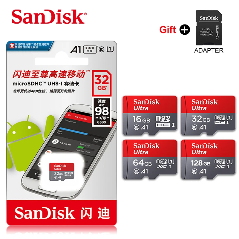 sandisk Micro SD карта класс 10 TF карта 16 ГБ 32 ГБ 64 Гб 128 Гб карта памяти диск для samrtphone и настольный ПК