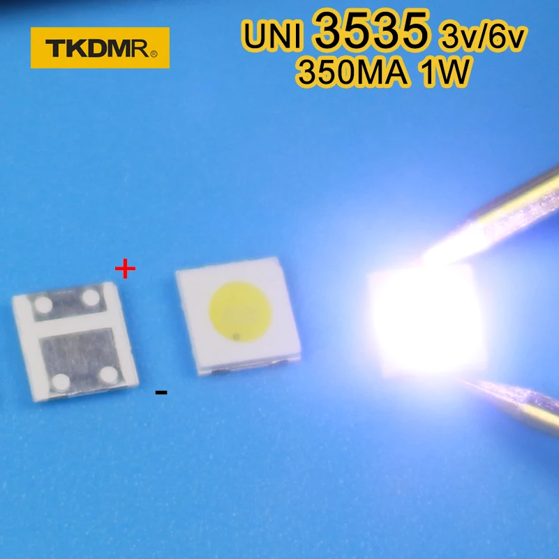 TKDMR, 50 шт., 2 Вт, 6 в, 3535 ТВ, подсветка, светодиодный SMD диоды, холодный белый ЖК-телевизор, подсветка, Televisao, ТВ, подсветка, Диодная лампа для ремонта