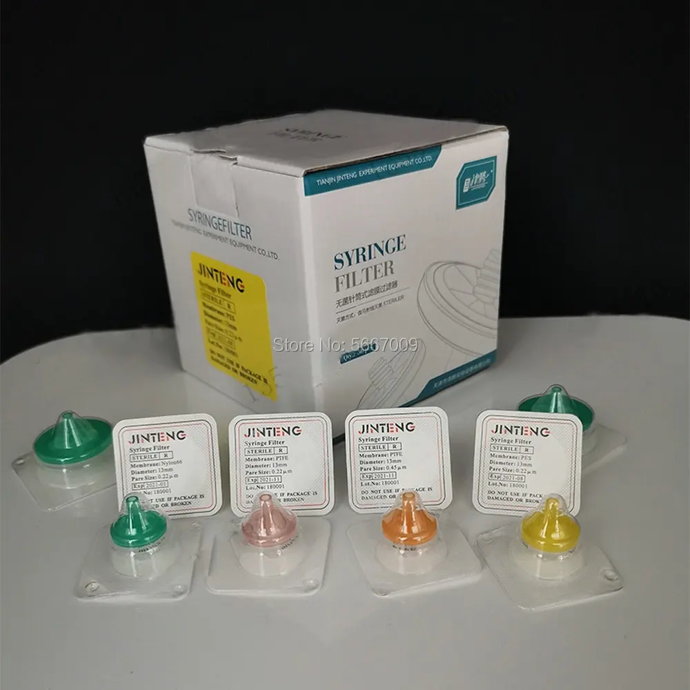 

50pcs/box 0.22um/0.45um sterile Millipore Membrane Syringe filter 13mm 25mm 33mm needle type filter Nylon/PES/PTFE