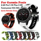 Ремешок силиконовый для наручных часов, быстросъемный браслет для Garmin Fenix 6X 6 Pro 3HR smartwatch Easyfit Fenix 5X 5 Plus, 26 22 мм