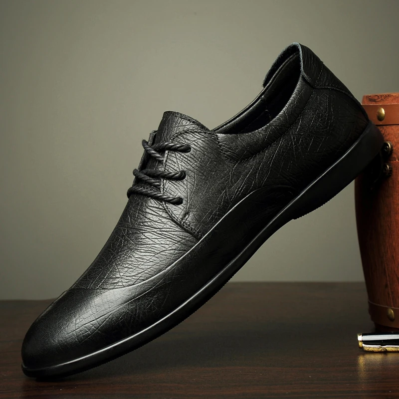 

Hot Shoes Casual Sneakers Men Casual Man Shoes Leather Mens Shoe 2020 Black Men's Fashion Zapatos Casuales Hombre Cuero