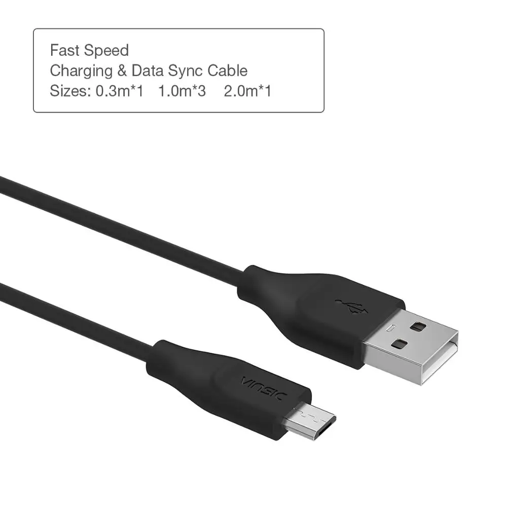 Vinsic Micro usb type C кабель 5 шт. в упаковке для samsung Xiaomi huawei P30 телефонов USB-C зарядное