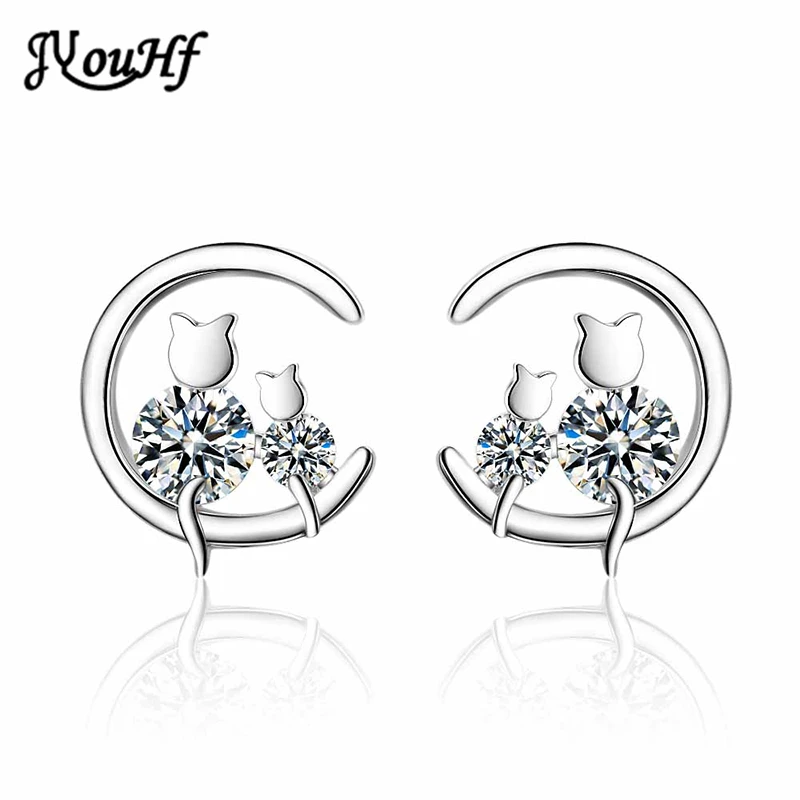 JYouHF модные милые серьги в виде кота и животных для девочек детей корейский стиль