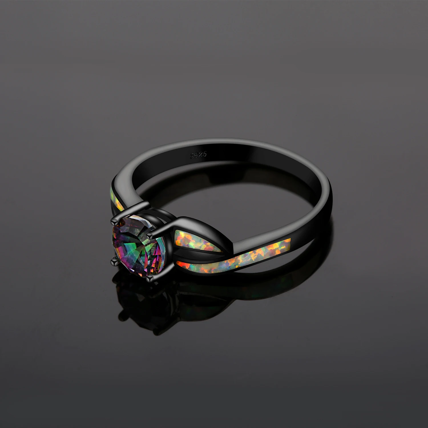Jewelrypalace модные мистик кварц создан опал витой хвостовик кольцо стерлингового серебра 925 подарок для подруги подарок на день рождения