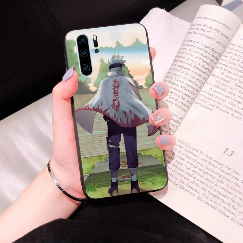 

Anime Naruto Hatake Kakashi Phone Case Black Cover For Huawei P10/20/30/40/20Pro/30Pro/30Lite/40Pro NOVA3/3E/3i/7SE Cases