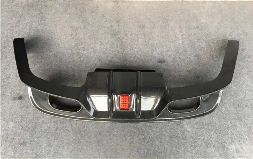 Автомобильный диффузор из углеродного волокна для губ заднего бампера с лампой