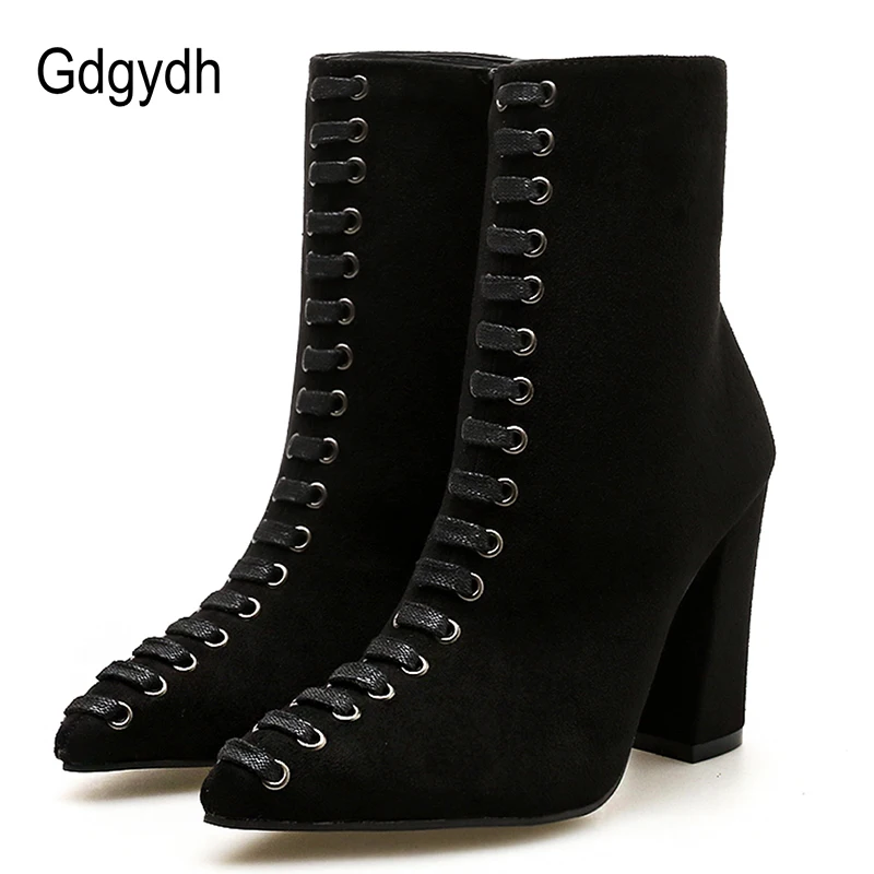 Gdgydh/женские ботильоны на молнии 2019 г. Модные женские короткие ботинки шнуровке